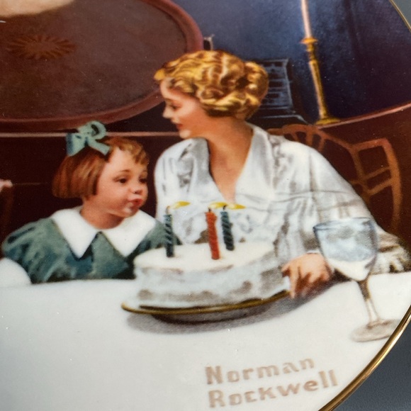 1984 Knowles Norman Rockwell Collectors Plate The Birthday Wish - Picture 3 of 5